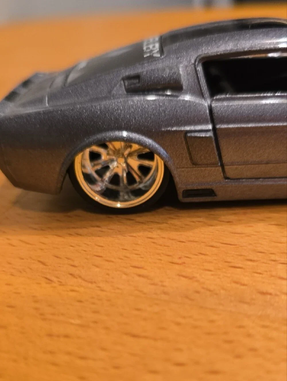 Diecast Shelby GT 500 Toy Car - Metallic Gray with Black Stripes